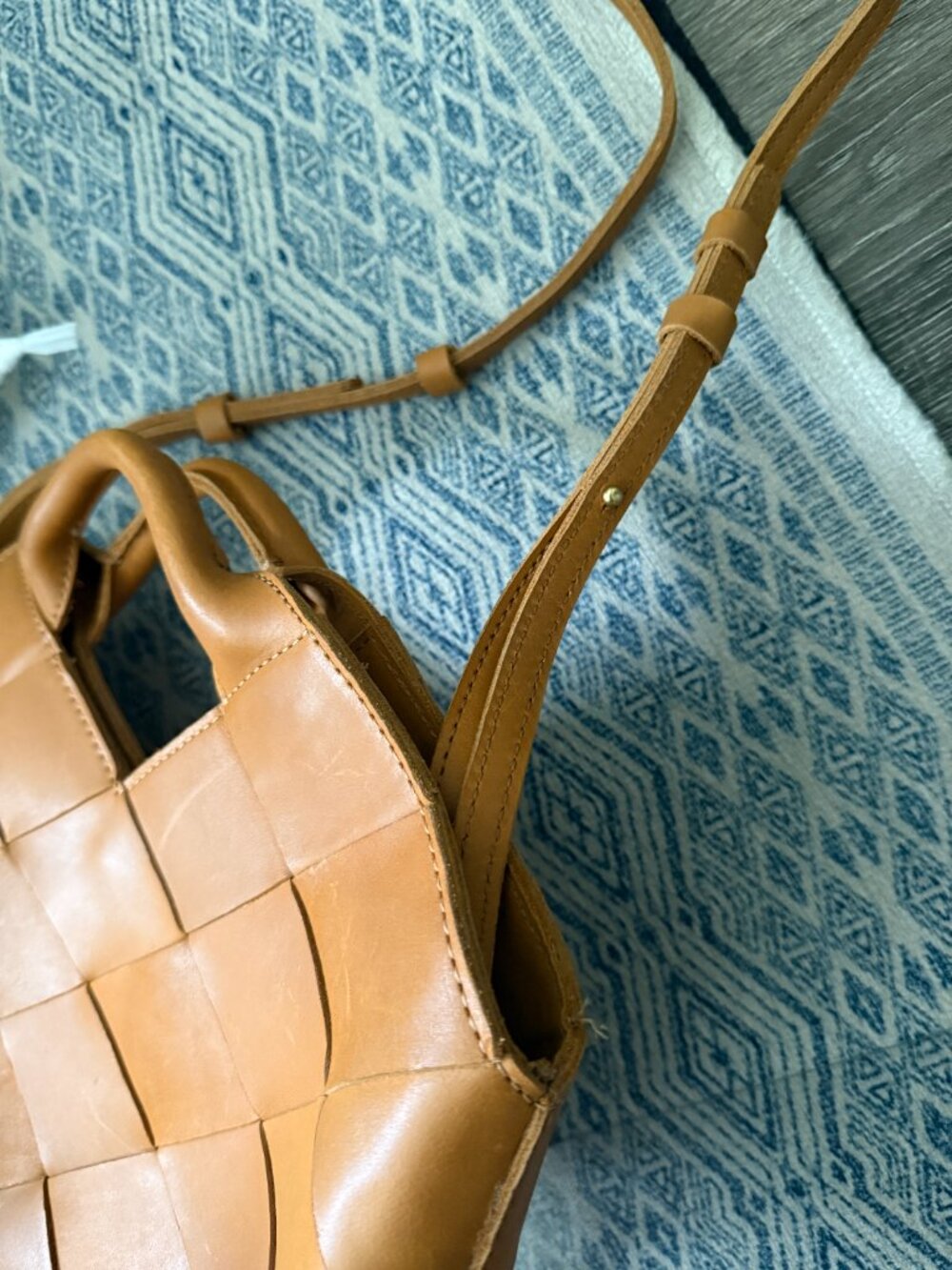 Parker Clay Woven Leather Acacia Handbag- Brown/Tan- OS- Used once - Picture 10 of 10